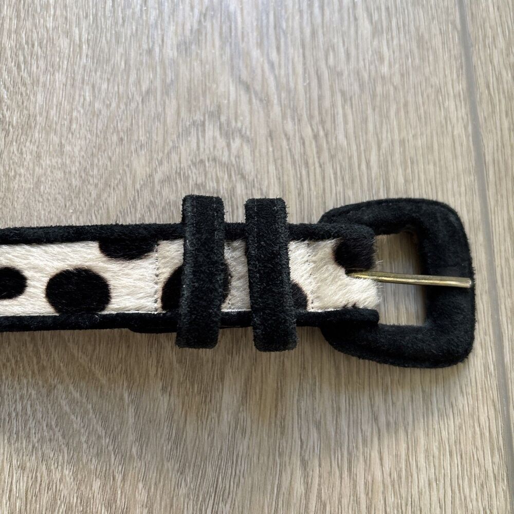 Worth New York Leather Velvet Cow Hide Y2K Classic Animal Print SoHo Boho Belt M